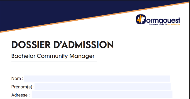 Dossier admission - CM