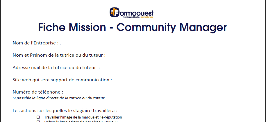 fiche mission CM